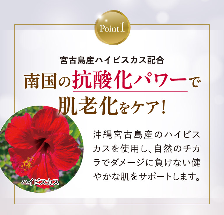 Point1.南国の抗酸化パワーで肌老化をケア！