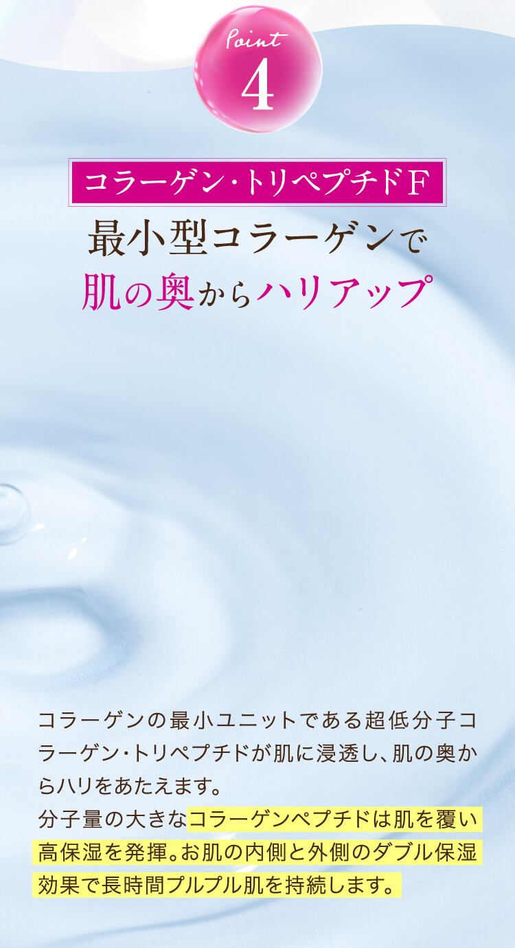 コラーゲン・トリペプチドF 最小型コラーゲンで肌の奥からハリアップ