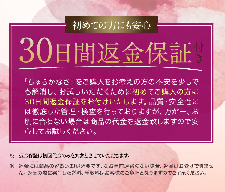 初めての方にも安心 30日間返金保証