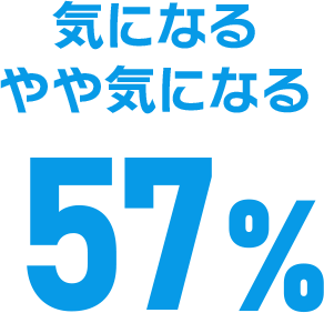 気になる、やや気になる 57%