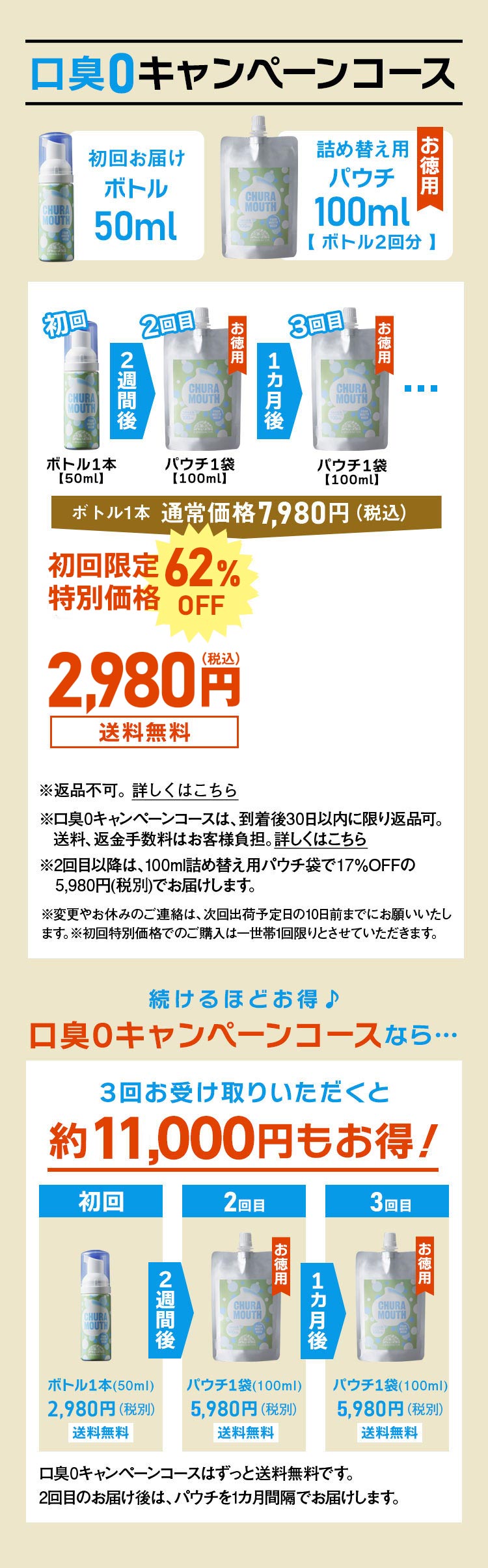 自分用で使おう!お届け便 初回限定特別価格 62%OFF 送料無料 2,980円(税込)