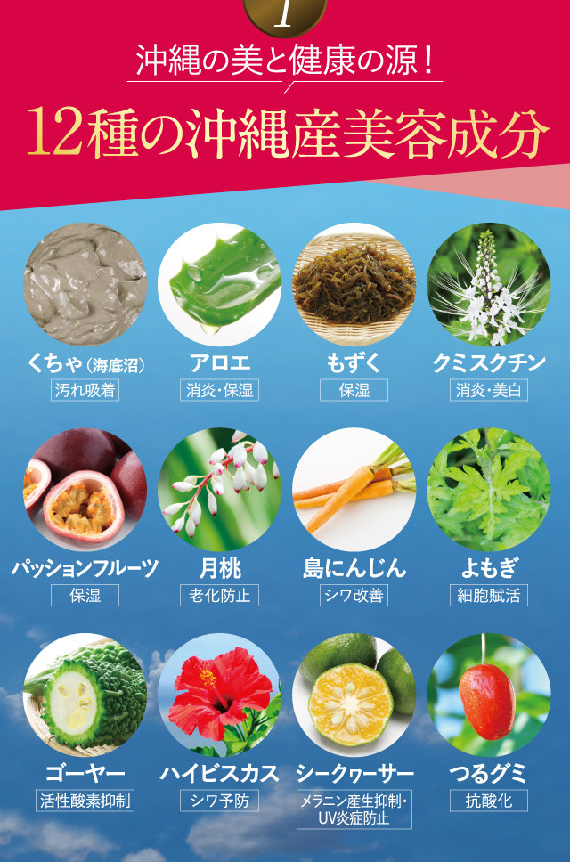 12種の沖縄産美容成分