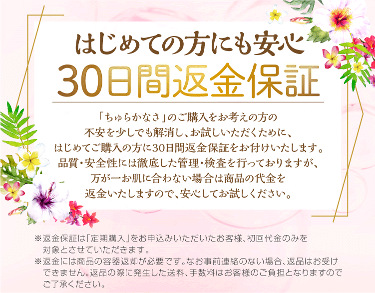 はじめての方にも安心30日間返金保証