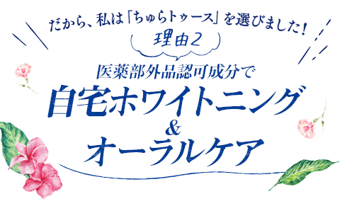 【理由2】医薬部外品認定成分：自宅ホワイトニング＆オーラルケア