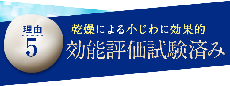 【理由5】乾燥による小じわに効果的：効能評価試験済み