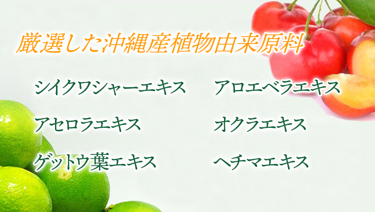 厳選した沖縄産植物由来原料