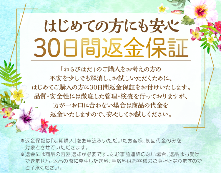 はじめての方にも安心30日間返金保証