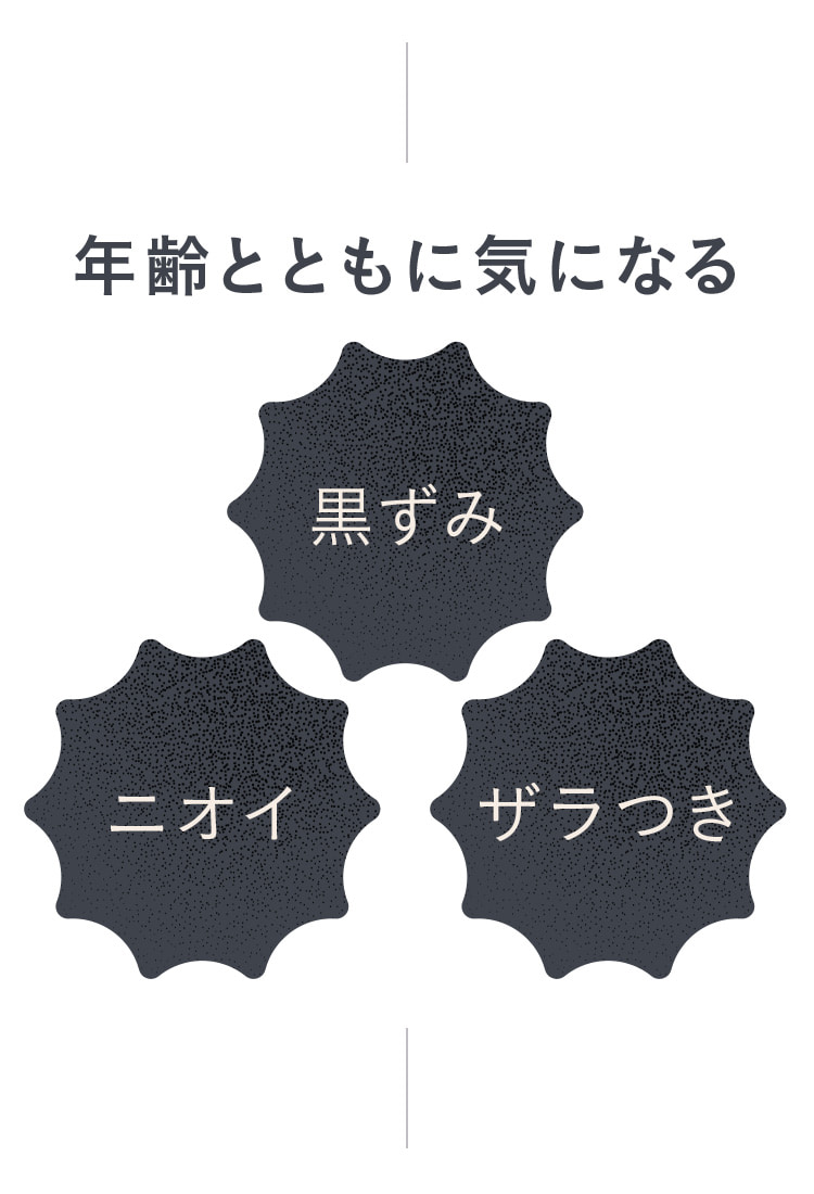 年齢とともに気になる黒ずみ ニオイ ザラつき