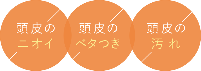頭皮のニオイ 頭皮のベタつき 髪のパサつき