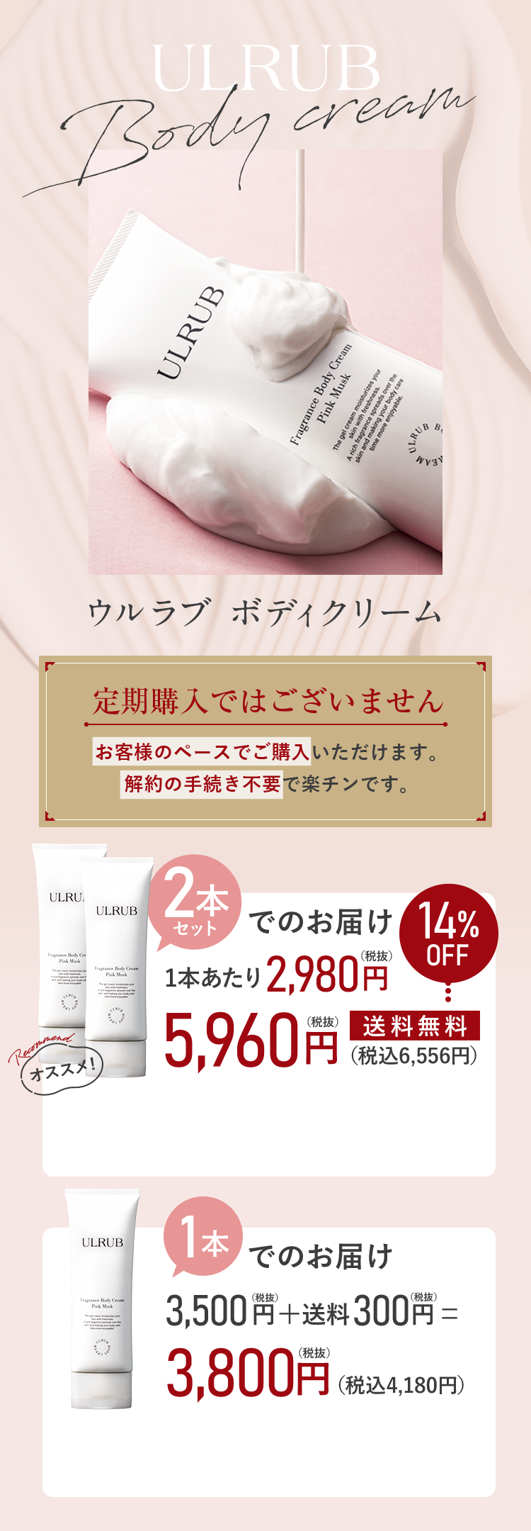 ウルラブボディークリームの購買情報