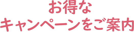 お得なキャンペーンをご案内